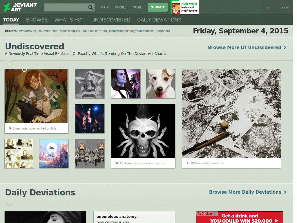 deviantART Remove Peace Sign on Logout