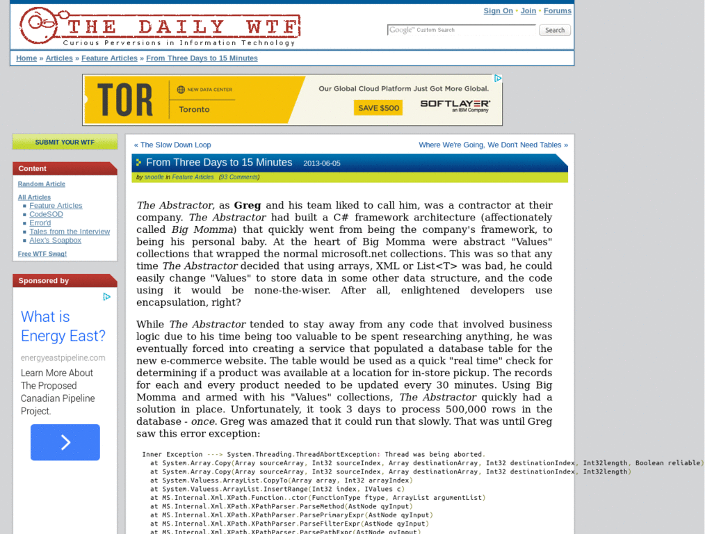 The Daily WTF Readability