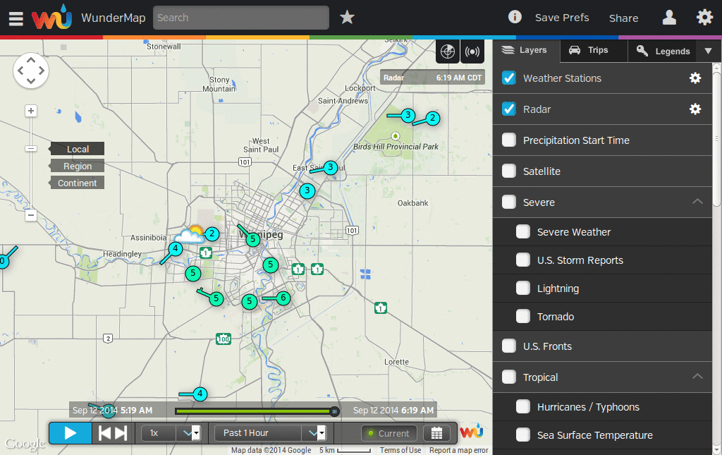 Weather Underground - wonder map no panel footer