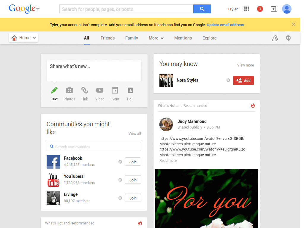 Google+ Notifications Overlay Restyled
