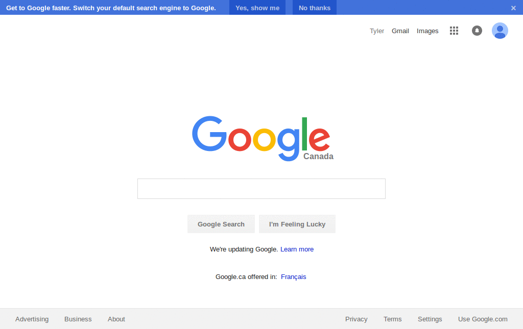 Google with only search results - No ads