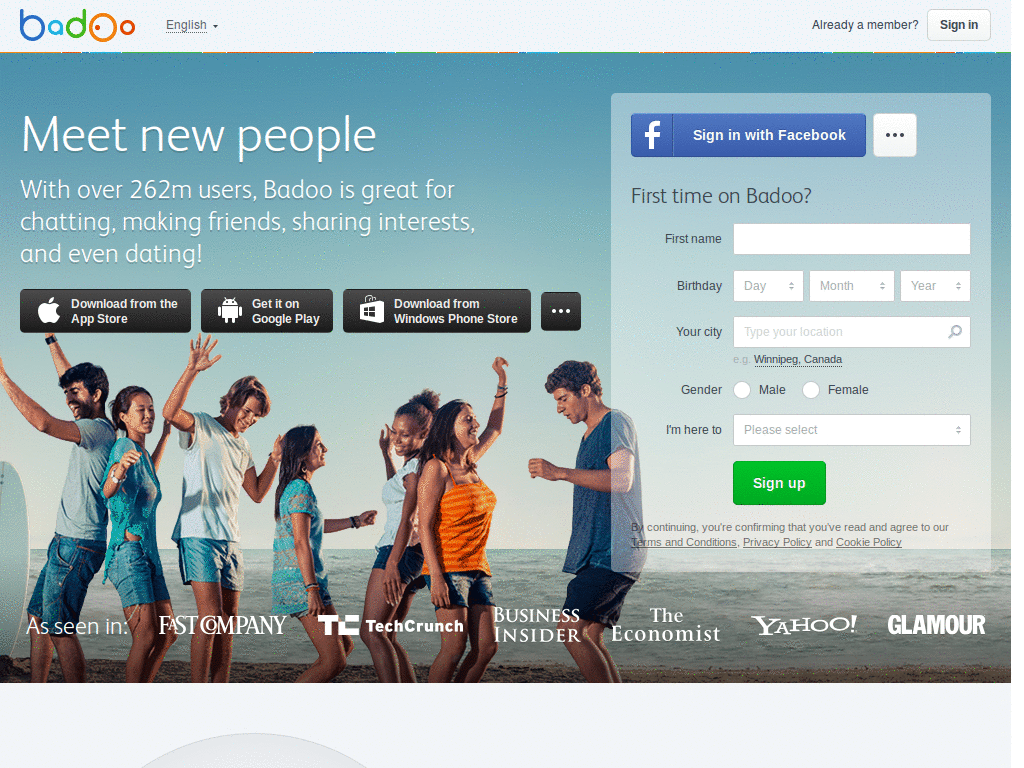 Badoo - Blue and Clean
