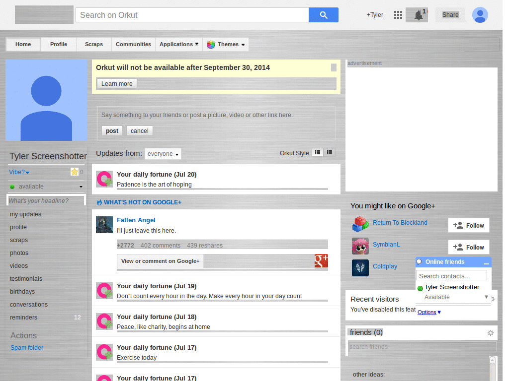 Orkut Stripped and brushed