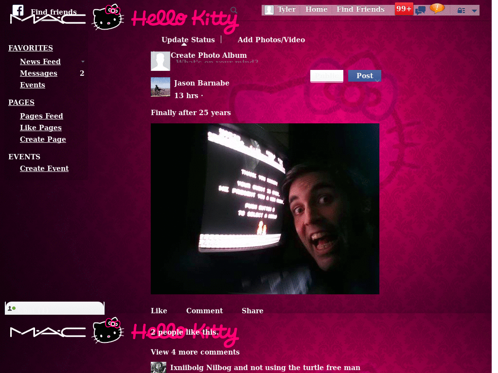 Facebook 'Hello Kitty' Edition