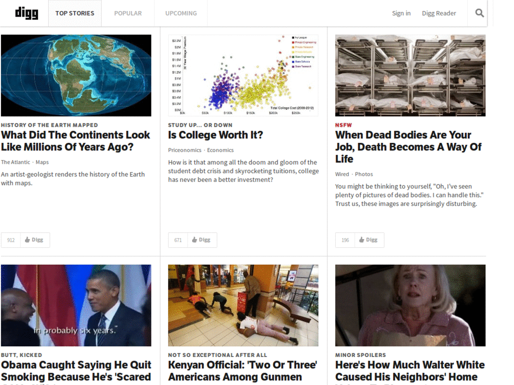 Digg reader