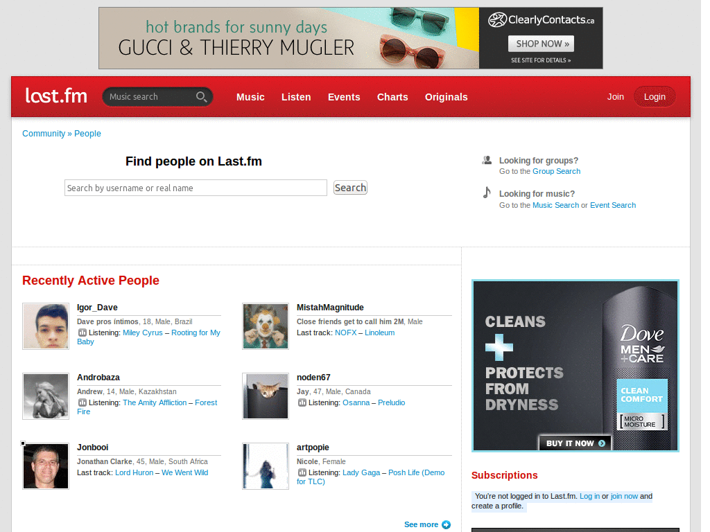 Hide flash player and Library on Last.fm profile