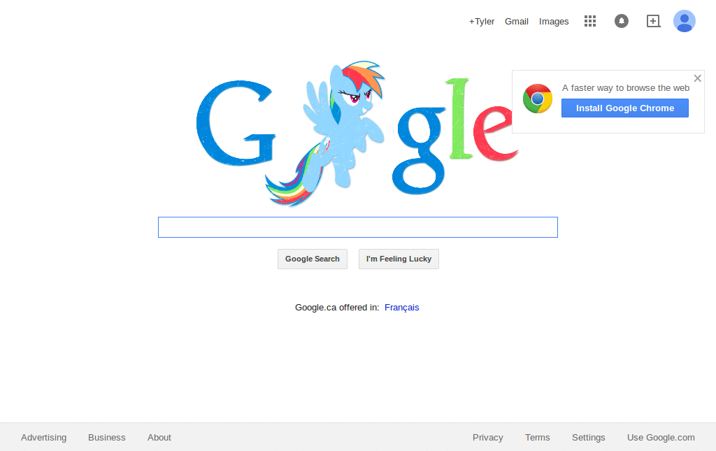 Minimalistic Rainbow Dash Google  Logo