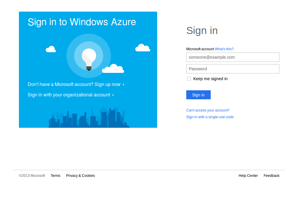 Windows Azure Full Width