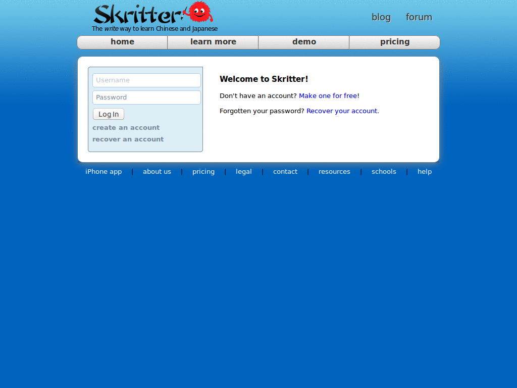 Skritter - Android format on Nexus 7