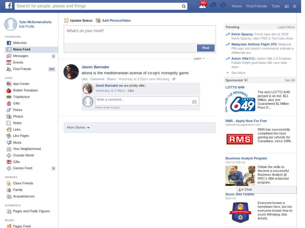 Facebook's New Design + (for classic version)