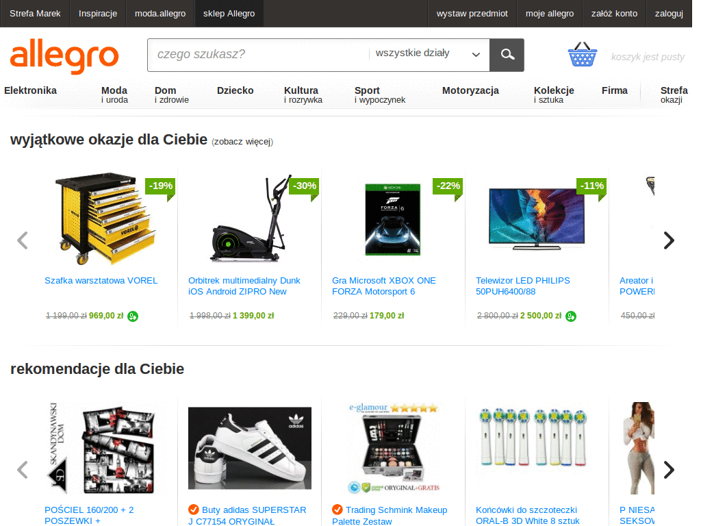 Allegro - UPROSZCZONE DZIAŁY I GŁÓWNA / NO ADS