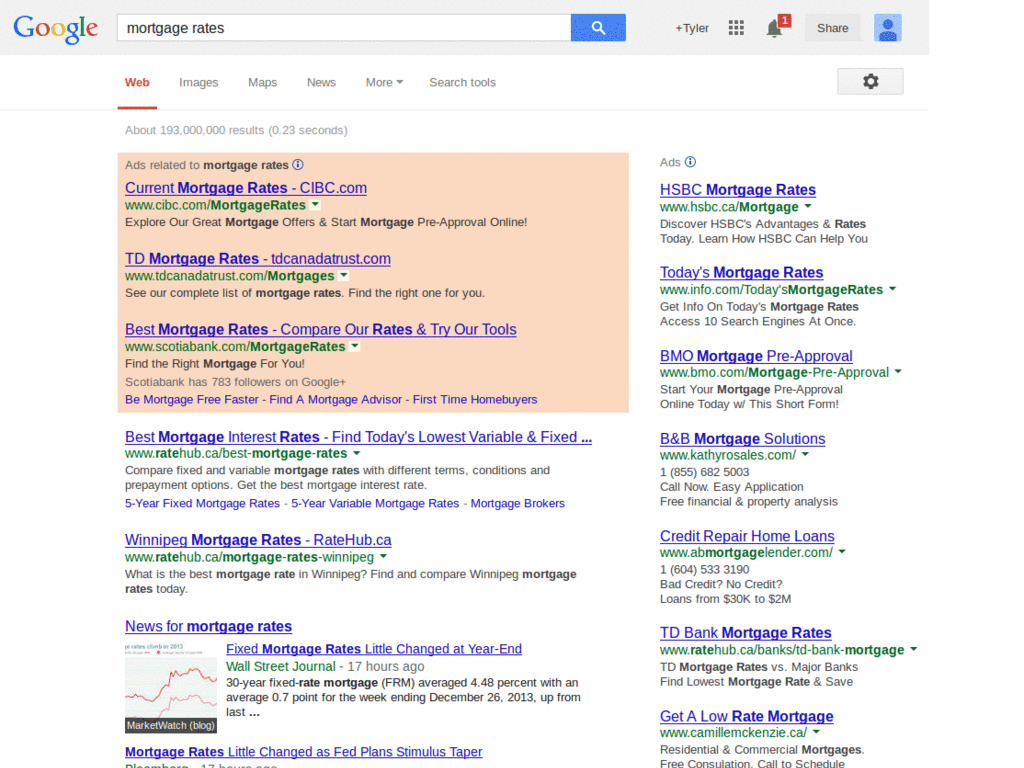 Google.com - Make Sponsored Ads More Visible