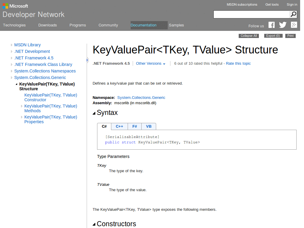 Lighter MSDN Header