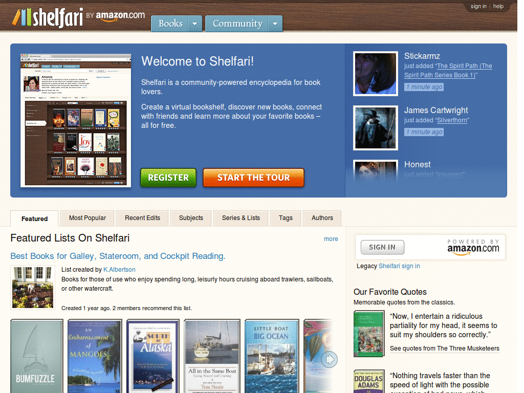 Tablet-Friendly Shelfari