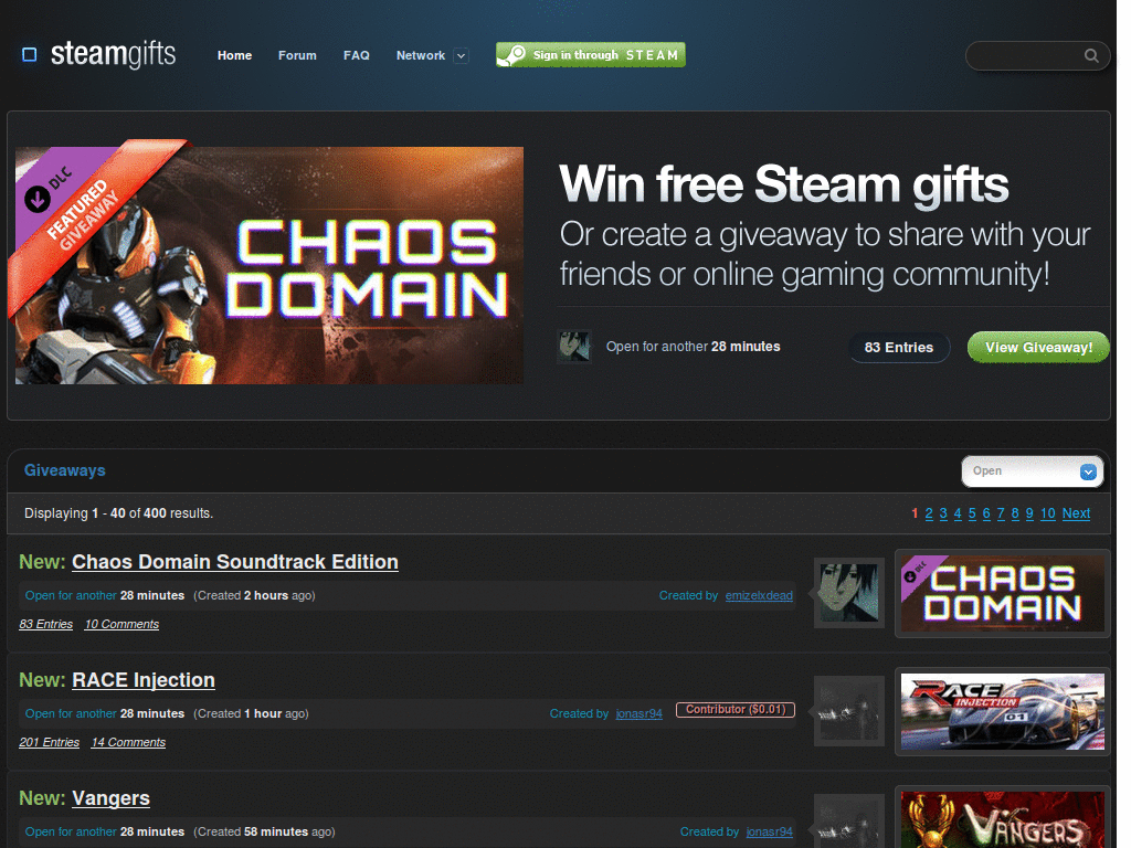 Steamgifts Dark