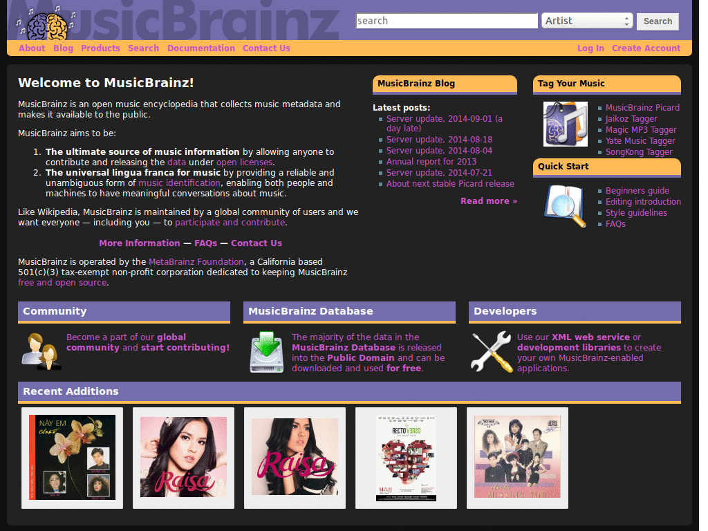 MusicBrainz dark