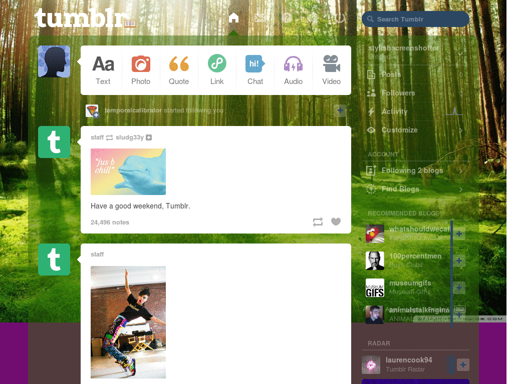 ROASTINGS// forest tumblr theme