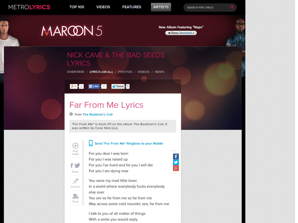 MetroLyrics—Show lyrics only