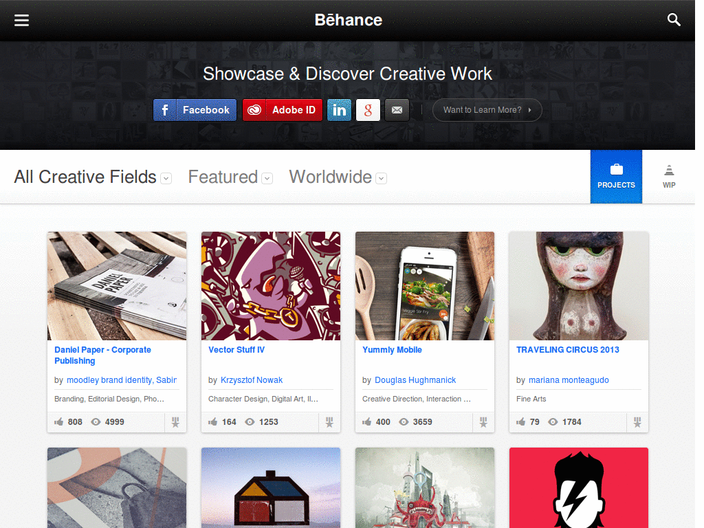 BEHANCE | adjusted layout (more info)