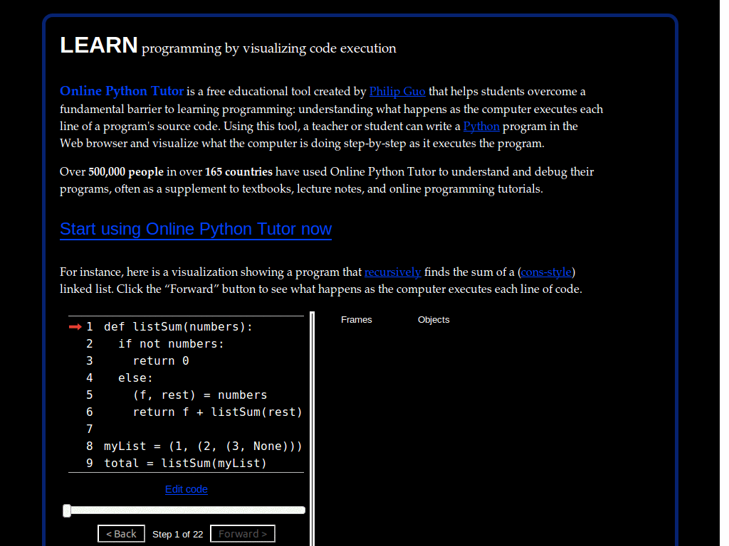 pythontutor darkside