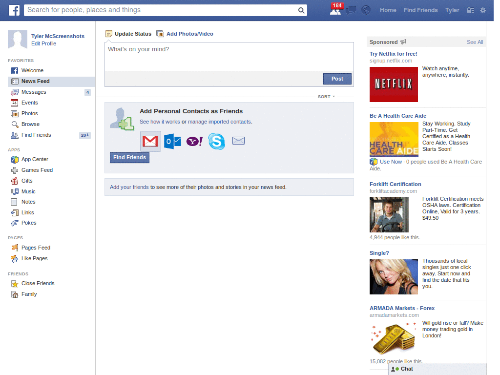 Facebook login screen / lipa