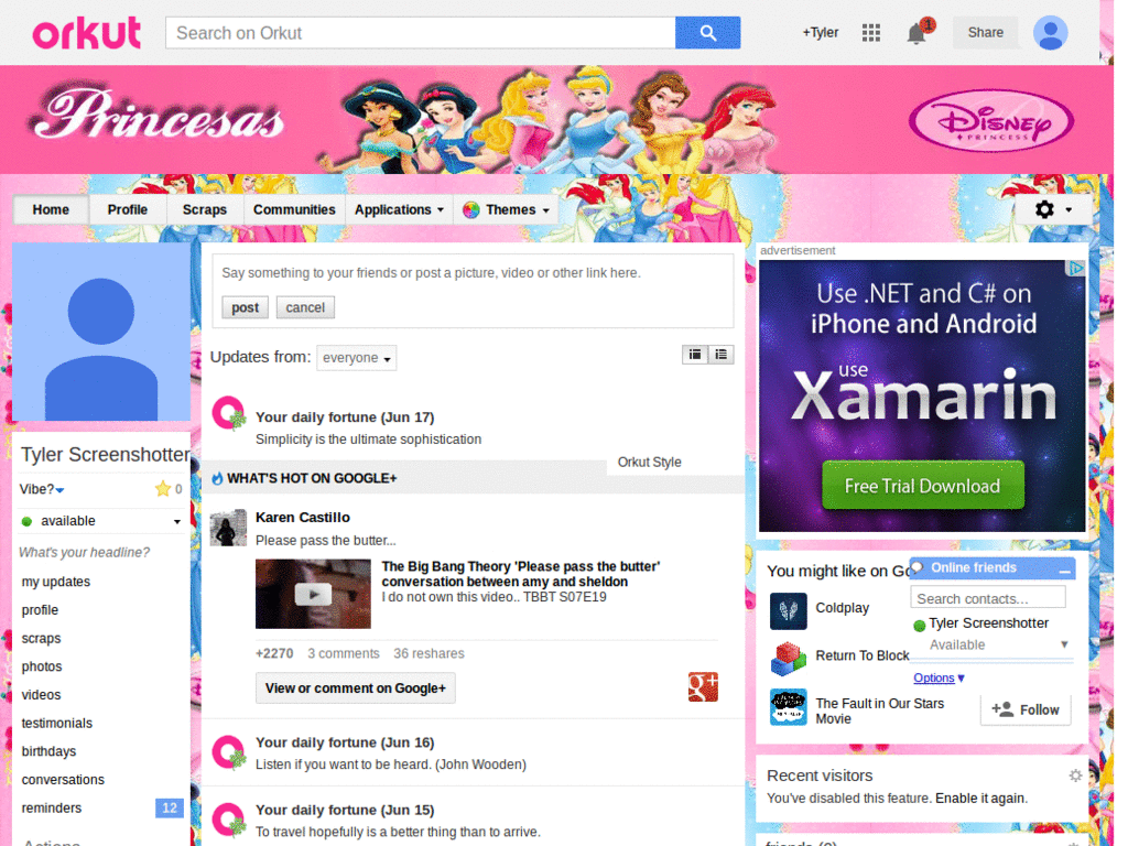 Orkut - Princesas Disney  ( by Templah.com )