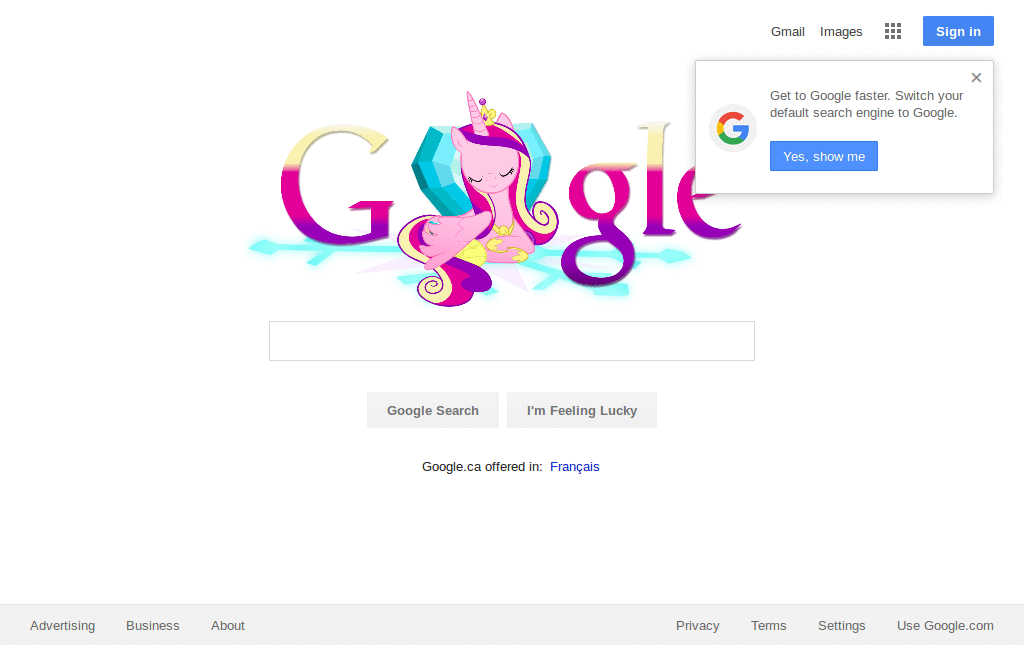 Princess Cadence Google Logo