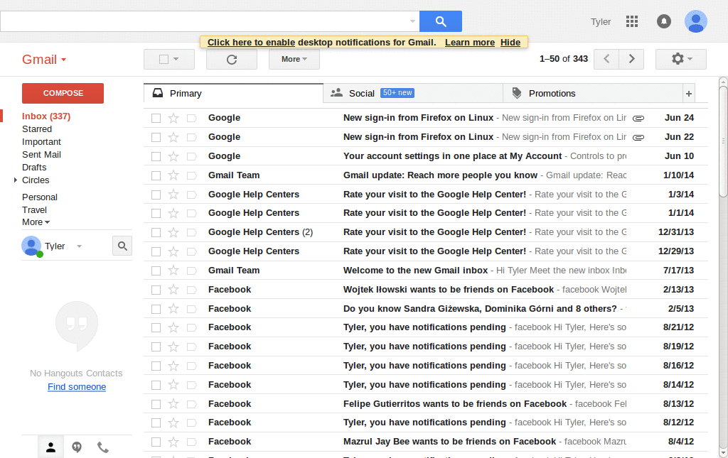 sweeped up gmail