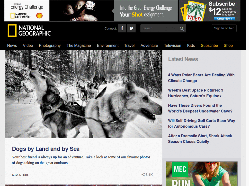 National Geographic: hide ad header
