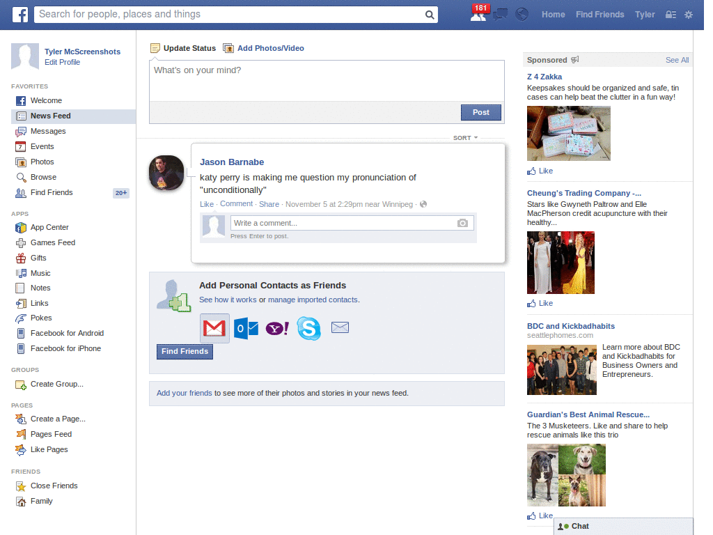 iOS style chat for Facebook