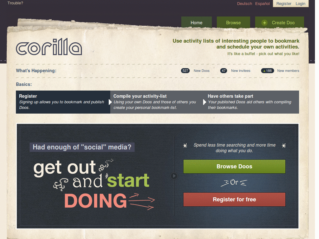 Corilla.net without circles and arrows