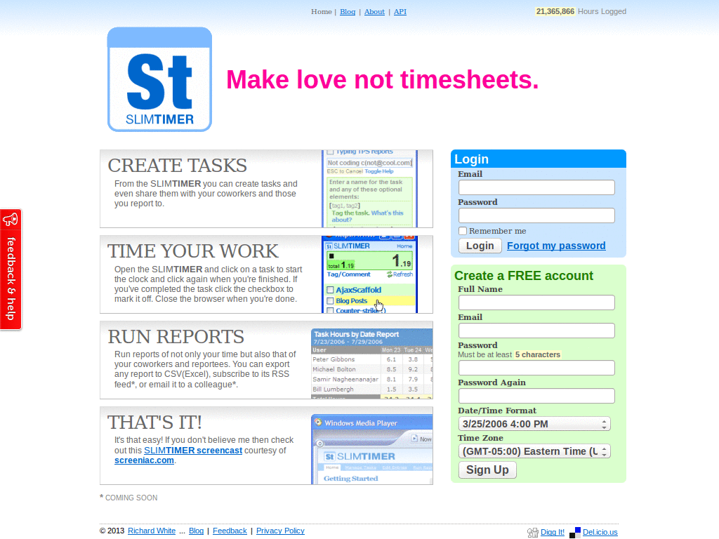 SlimTimer: hide support links