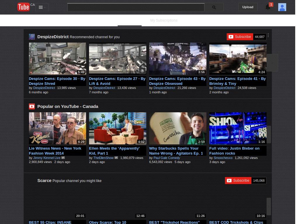 Dark Carbon Theme [YouTube]