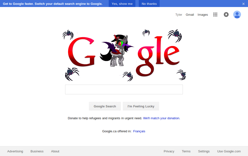 King Sombra Bat-Alicorn Google Logo