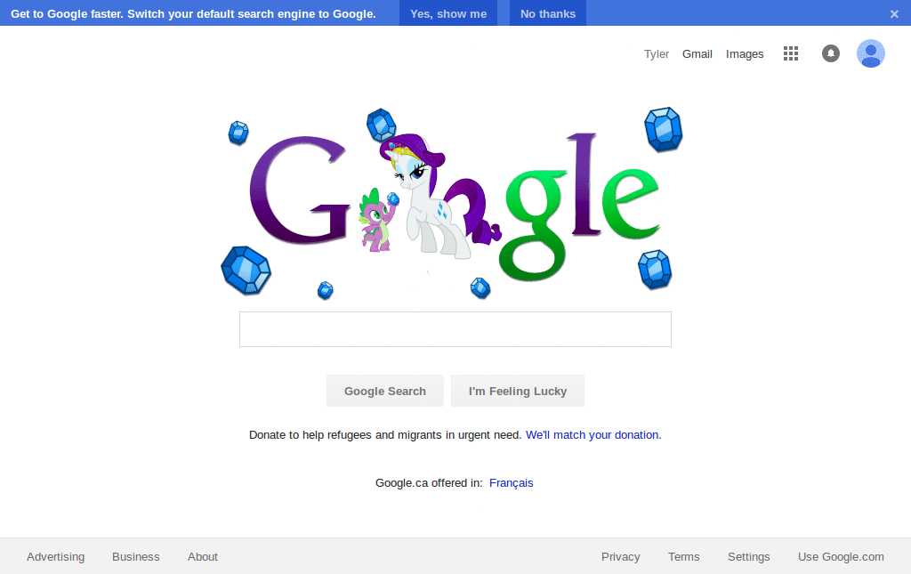 Rarity and Spike Google Logo