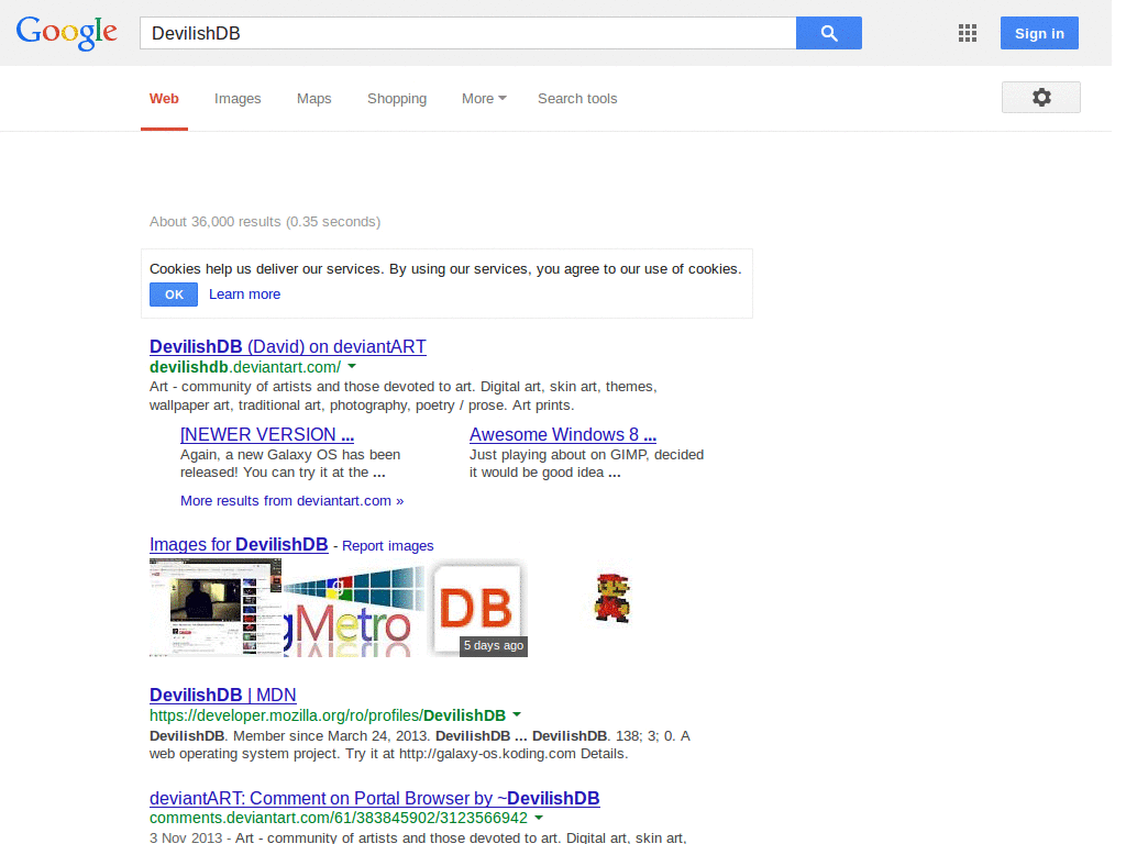 Fixed search bar/account (top part) for Google