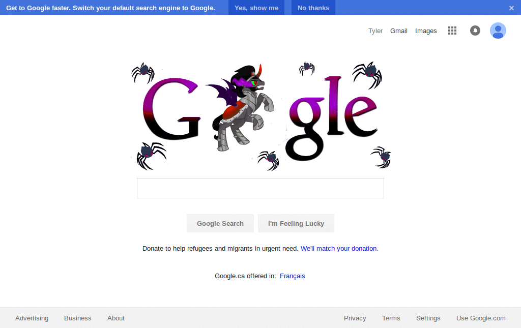 King Sombra Bat-Alicorn Google Logo 2