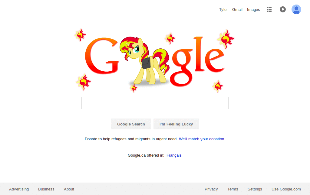 Sunset Shimmer Pony Google Logo