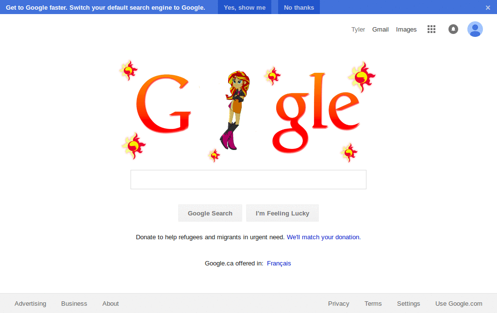 Sunset Shimmer EG Google Logo