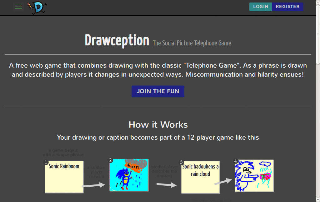 Dark gray style for Drawception.com