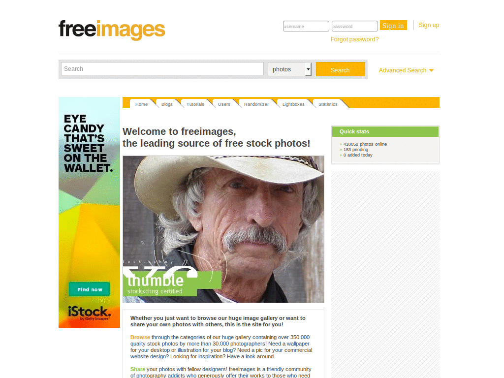 SXC.hu - Remove iStockphoto Premium Photos