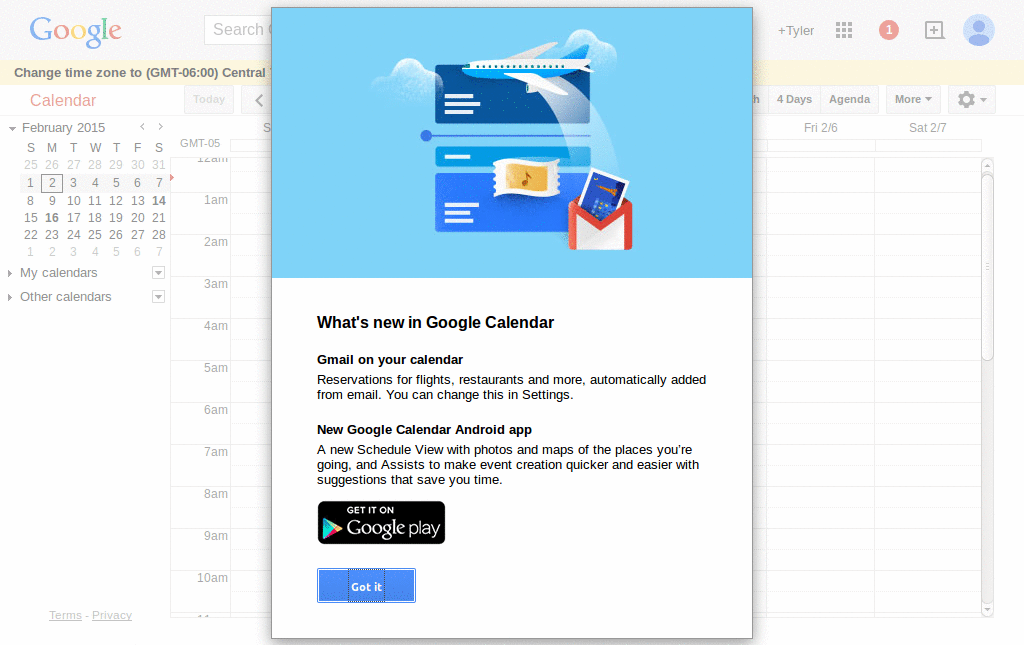 tiny google calendar