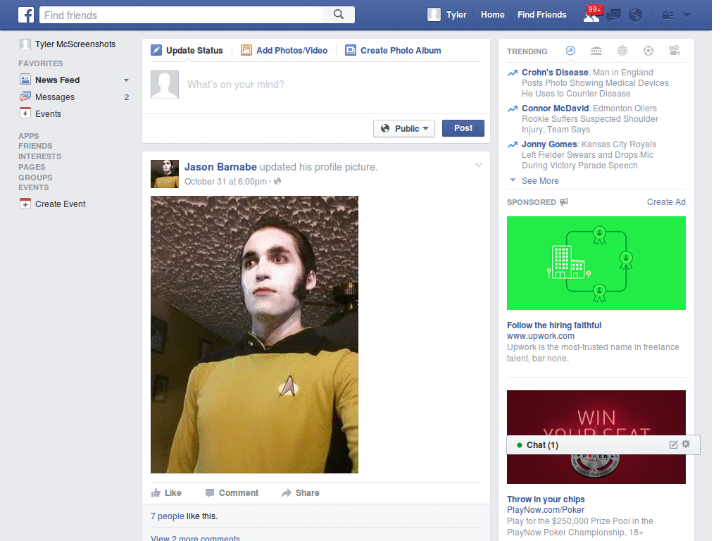 Facebook - lighter left navigation sidebar