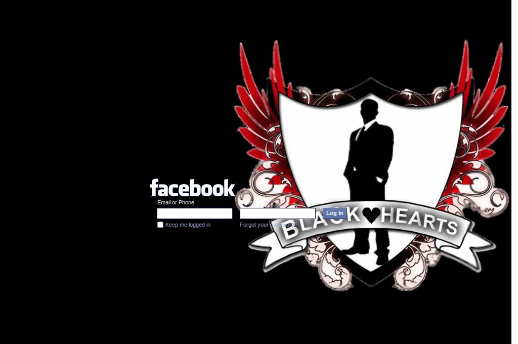 BLACK HEARTS FB LOGIN THEME