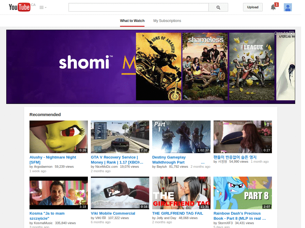 YouTube Video Page