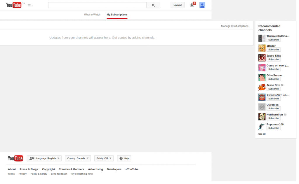 YouTube Subscriptions Width