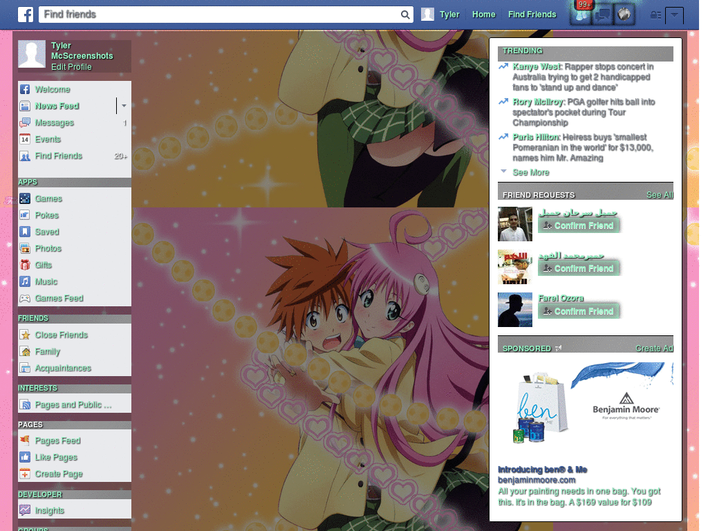 Facebook Theme To Love-Ru by Rz