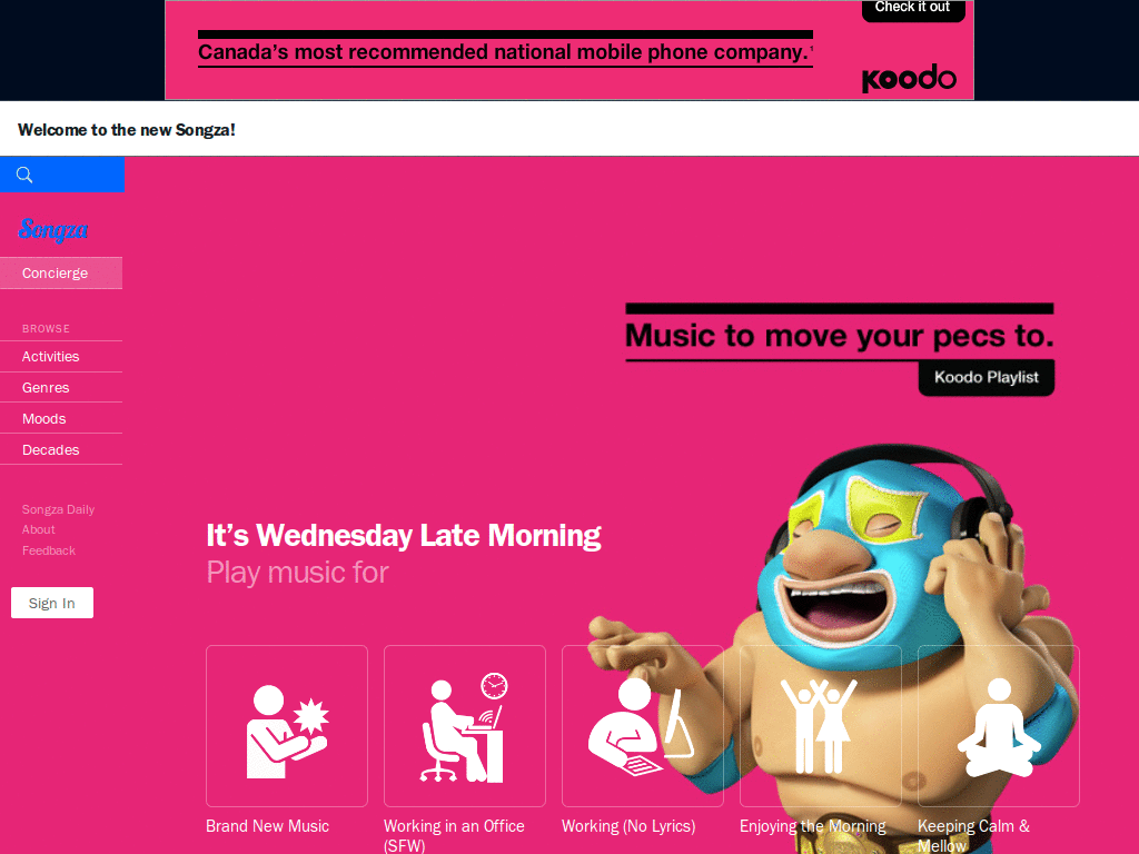 Songza Full Screen(ish)