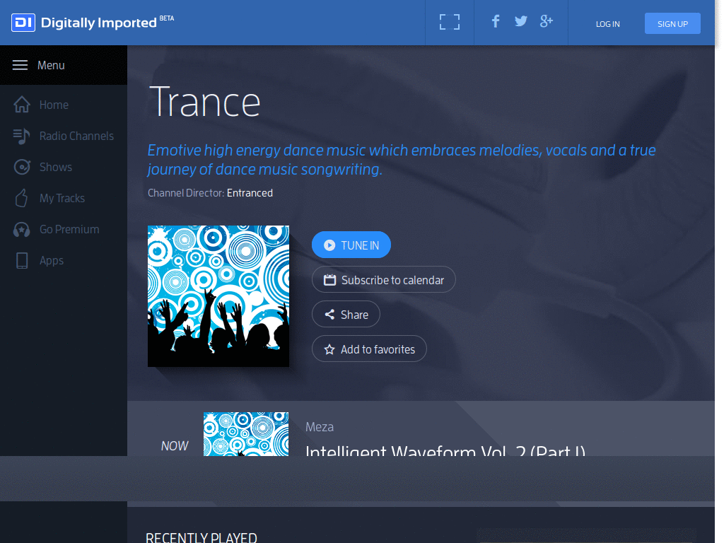 DI.FM no premium banner