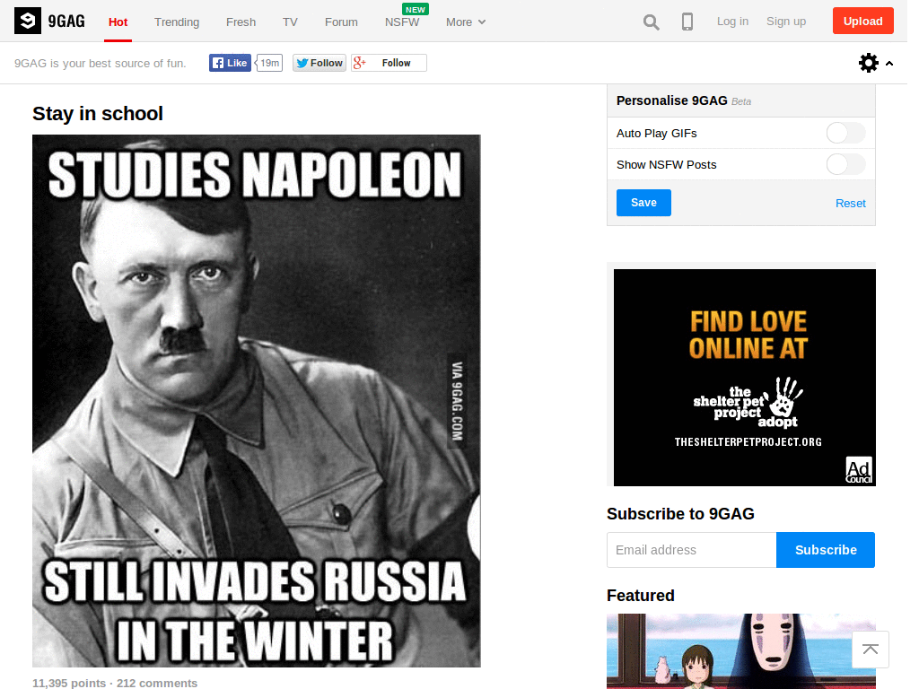 9gag: Hide Social Stickys